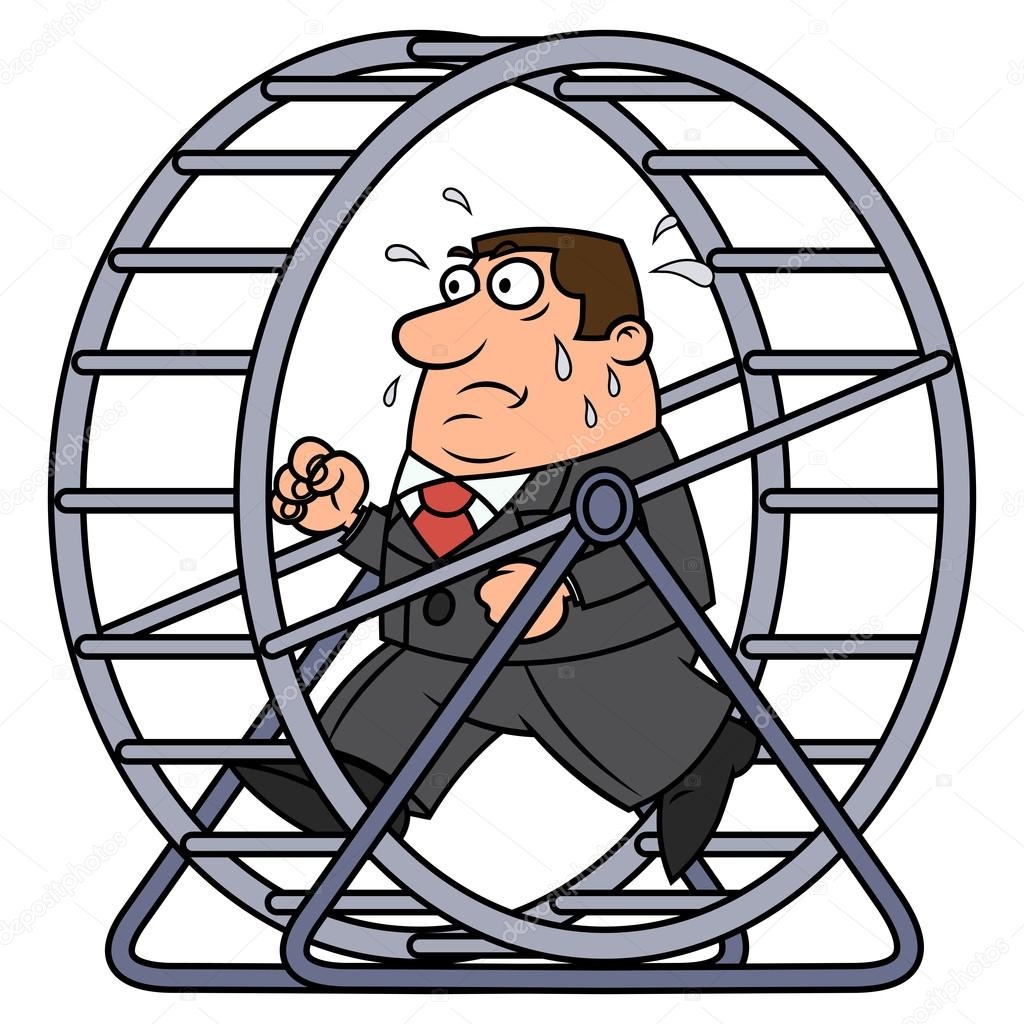 Businessman in a hamster wheel Stock Vector Image by ©den0909 #92419644