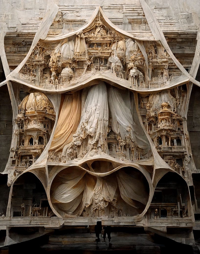 AI-generated, silk-like facades by mohammad qasim iqbal - nomisec