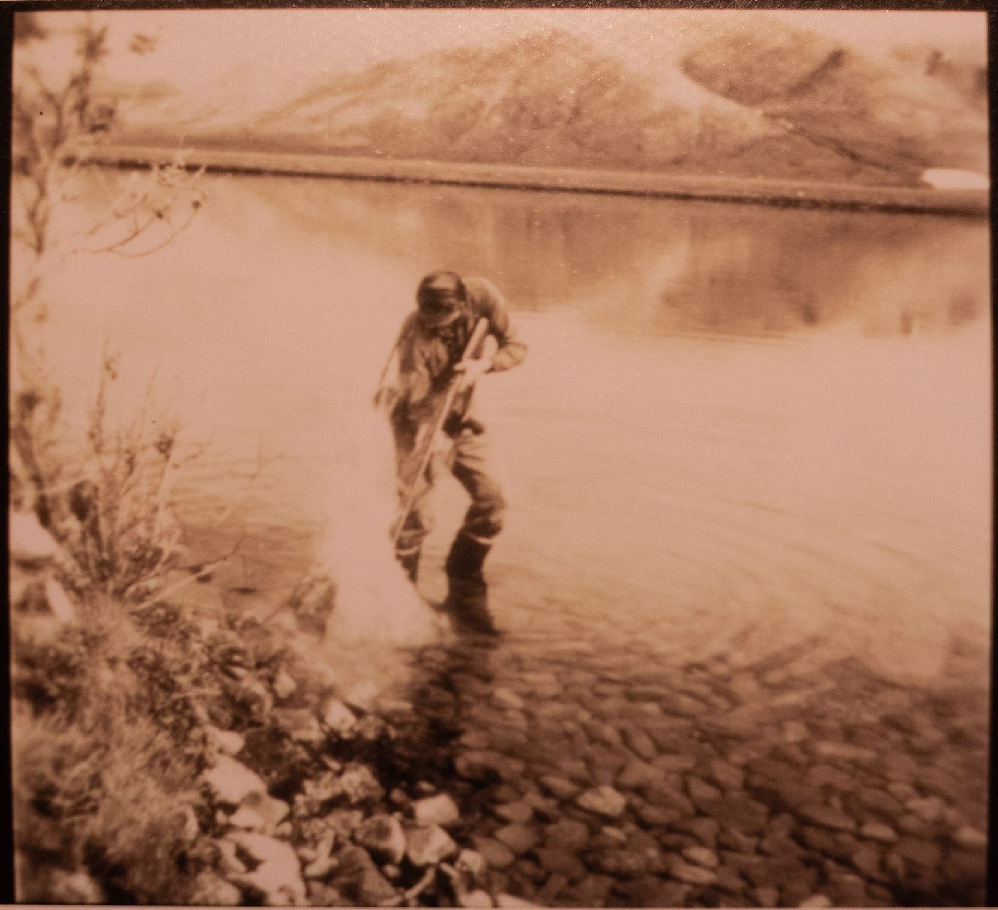 Great Uncle Bob fishing in the Brooks Range