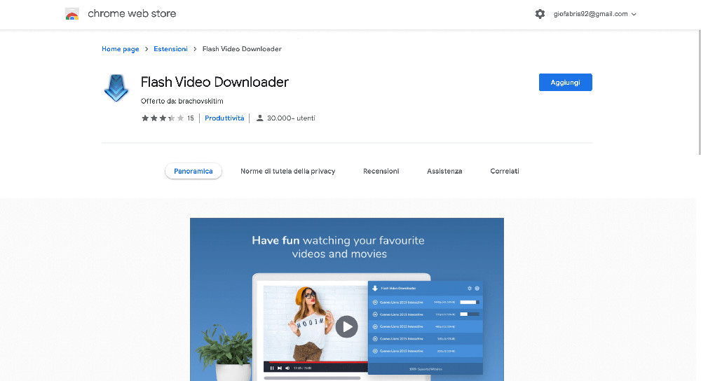 Flash Video Downloader estensione Google Chrome per scaricare video