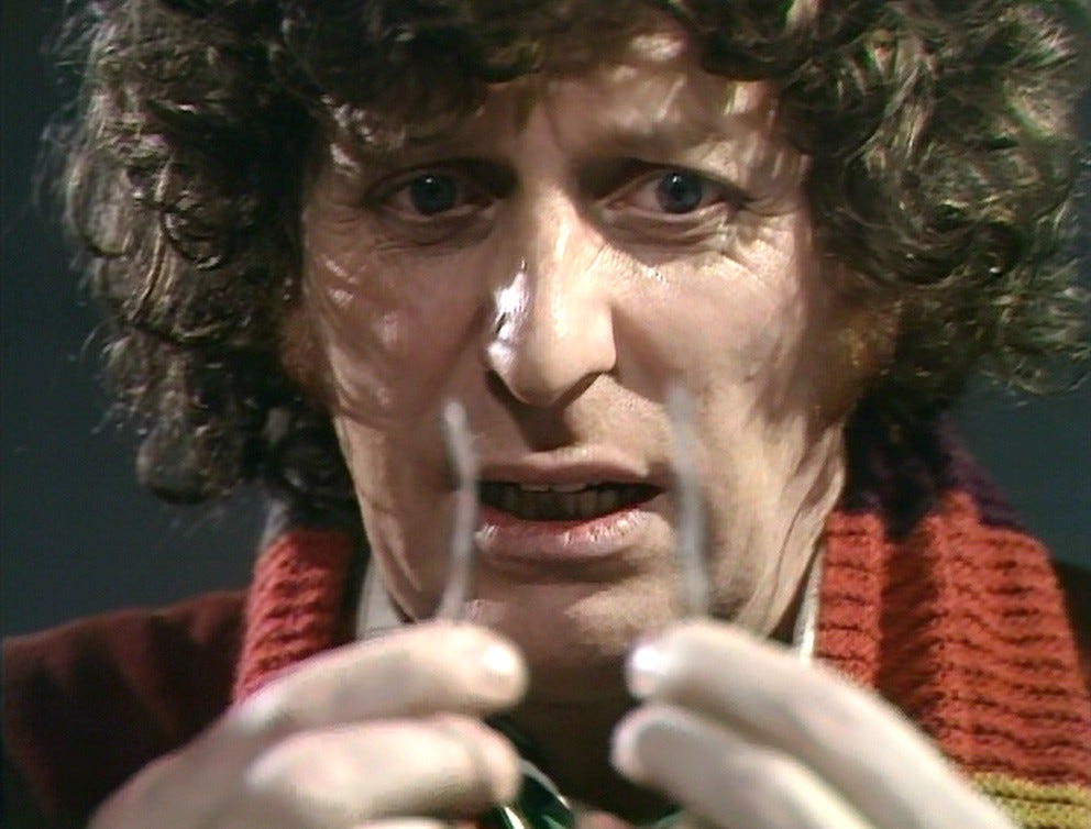 Tom Baker weighs up wiping out the Daleks at their genesis