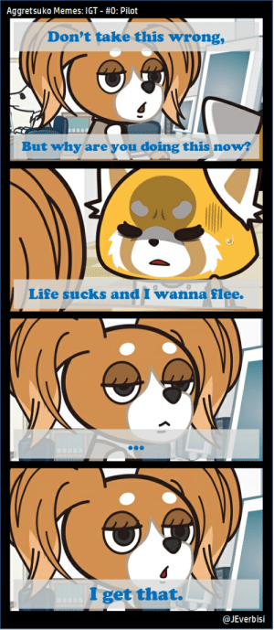 Aggretsuko Memes IGT - #0 Pilot Don't Take This Wrong but Why Are You Doing  This Now? Life Sucks and I Wanna Flee I Get That Me_irl | Life Meme on ME.ME