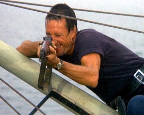 Jaws Roy Scheider aiming rifle 8x10 Promotional Photograph at Amazon&#39;s  Entertainment Collectibles Store
