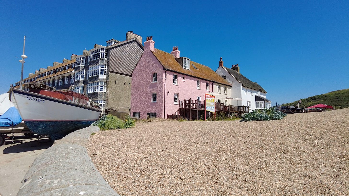 pink house West Bay Dorset