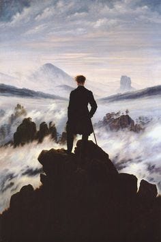This contains an image of: The Wanderer above the Sea of Fog, 1818 - Canvas Print