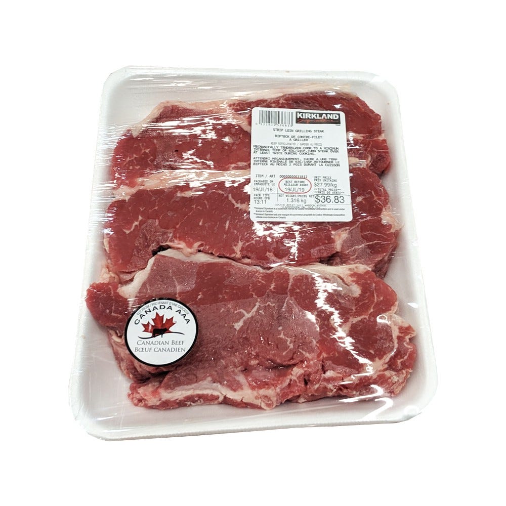 Strip loin grilling steak Kirkland delivery | Cornershop - Canada