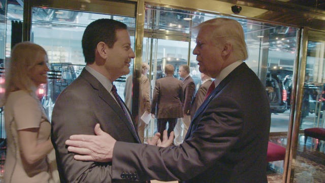 Mark Halperin talks with Donald Trump during a scene from Showtime original  documentary Trumped: Inside The Greatest Political Upset Of All Time.  (Showtime) | Las Vegas Review-Journal