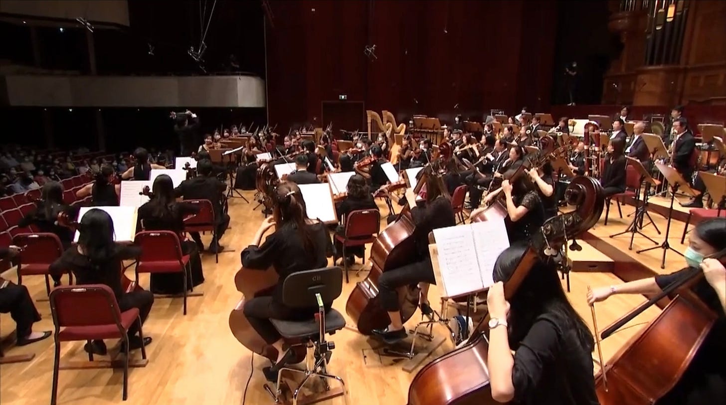 The Taipei Symphony Orchestra performs in a scene from the documentary "Music of My Home" 吾鄉樂音