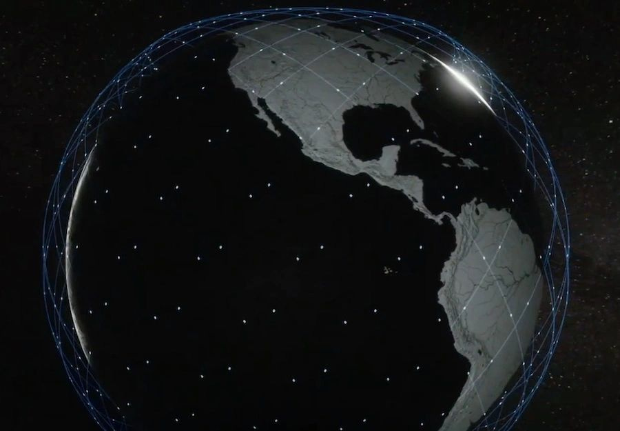 The world, surrounded by Starlink satellites. Beautiful. Unreal.