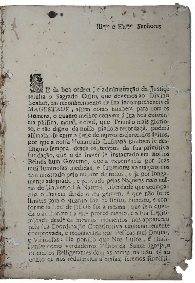 Exemplar da petição de João Francisco Madureira para operar uma ofinica tipográfica no Pará