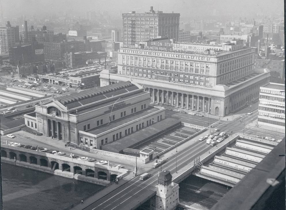 Aerial view of Union Station in 1962, Chicago | Union station chicago,  Chicago photos, Railroad station