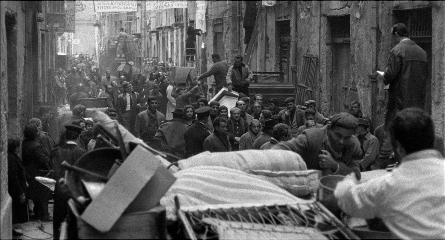 Slum eviction scene from Hands Over the City (1963)