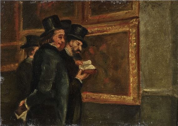 Artwork by George Cruikshank, The art critic, Made of Oil on panel