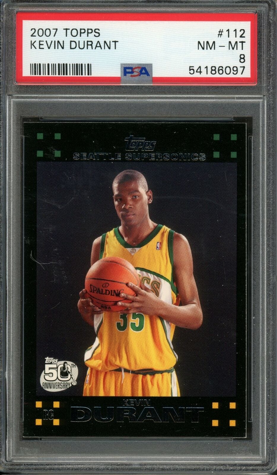 Image 1 - 2007 Topps Kevin Durant RC PSA 8 NM-MT #112
