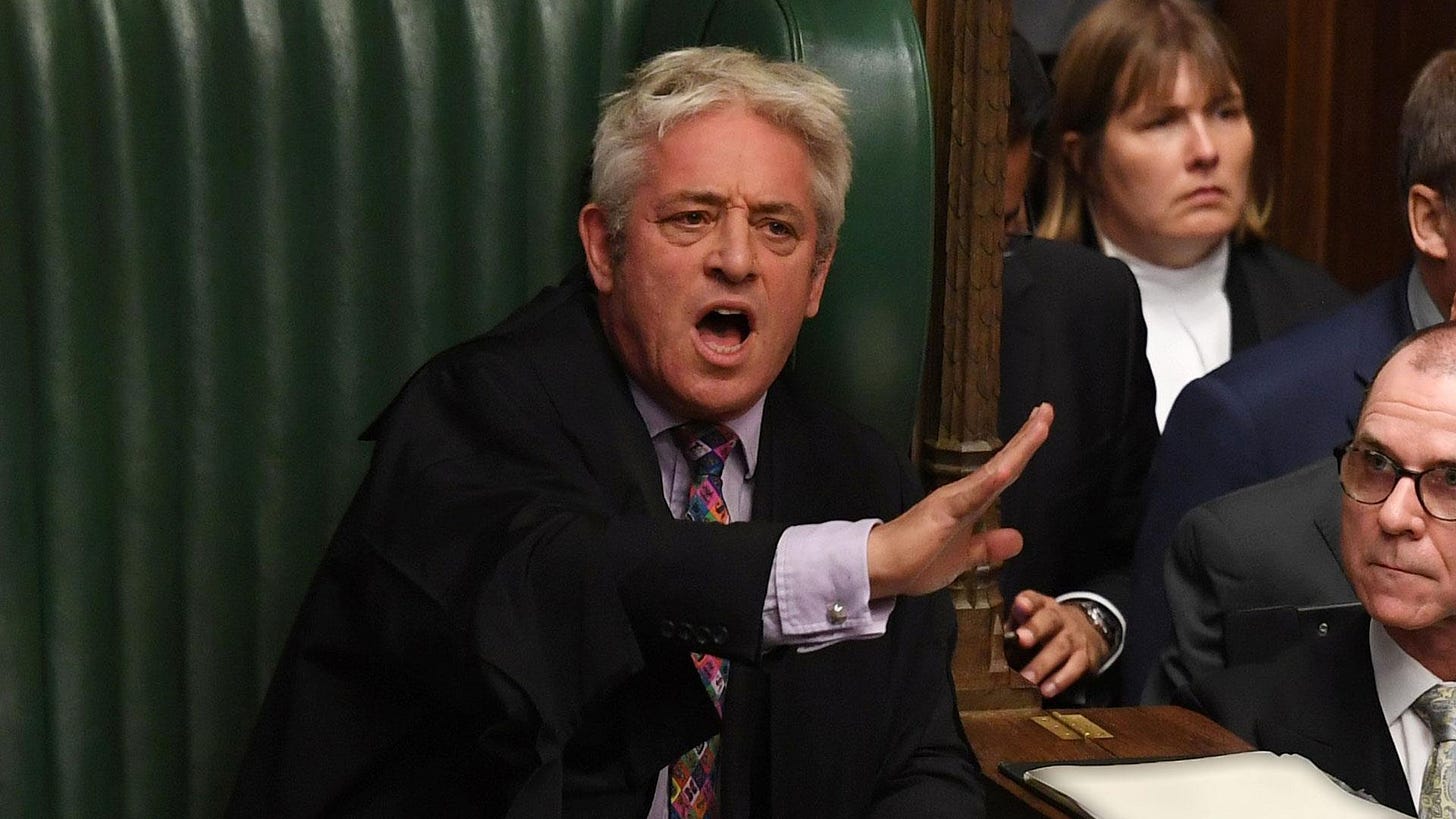 Order!' John Bercow, House of Commons speaker, is standing down