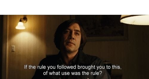 Anton Chigurh If the Rule No Country for Old Men Blank Template - Imgflip