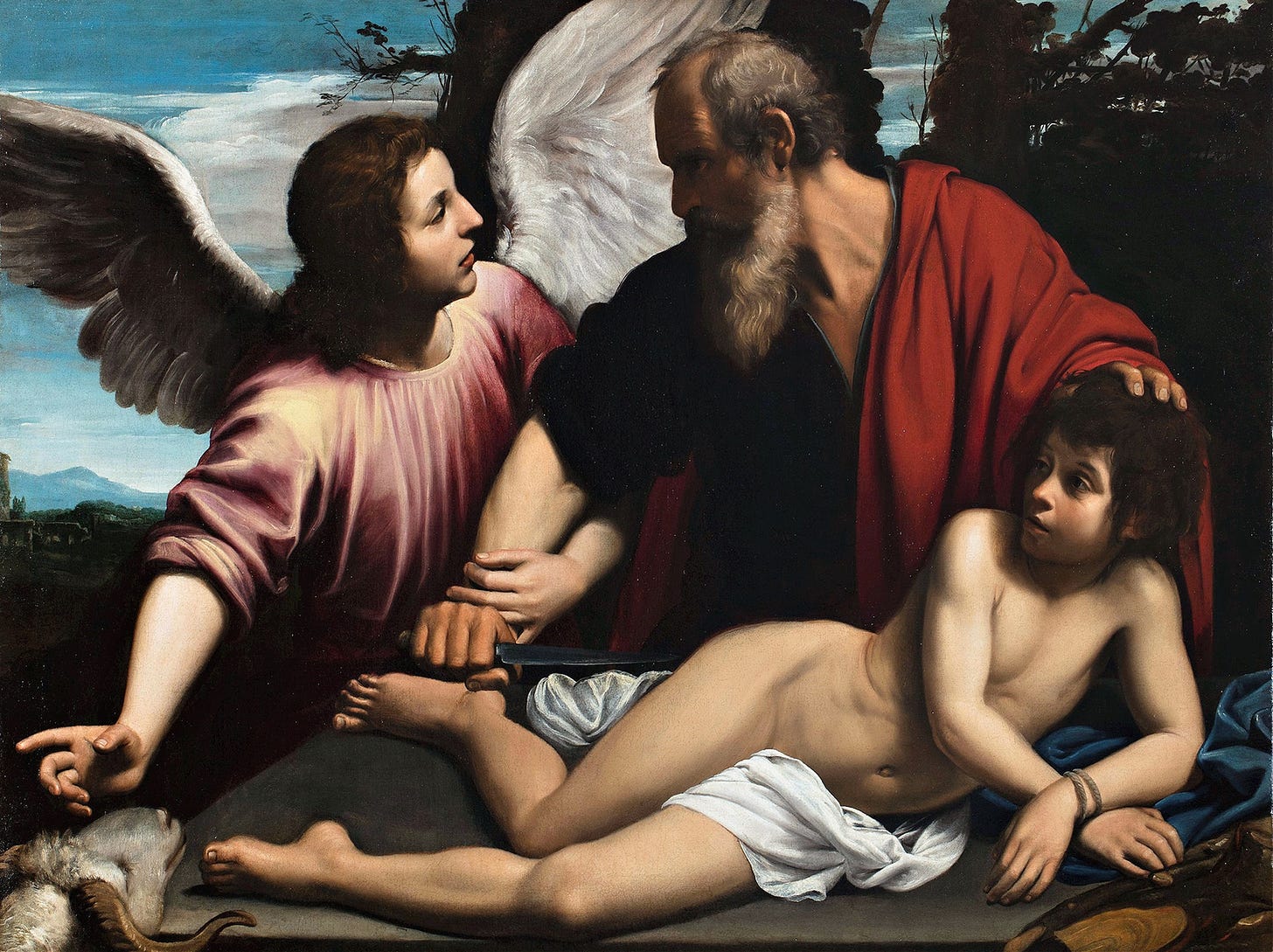 The Sacrifice Of Isaac (C.1620) by Giuseppe Vermiglio (Italian, 1585 - 1635)