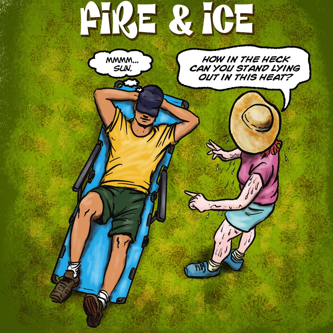 Fire and ice comic panel 1 by ER Flynn