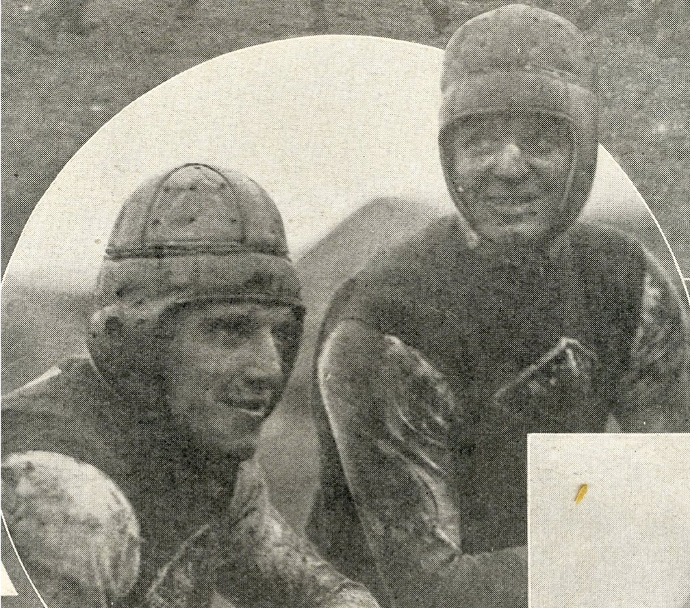 Muddy versions of George Halas And Paddy Driscoll during Great Lakes' 1918 game versus Northwestern .