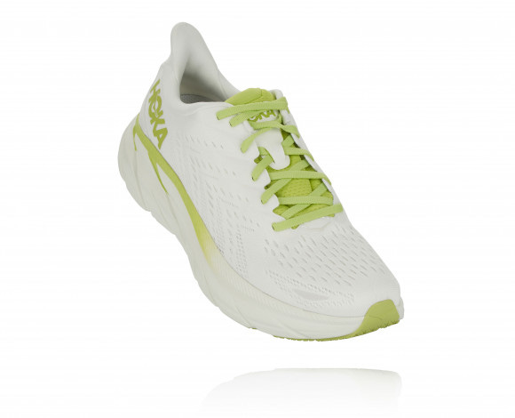 HOKA Clifton 8 Schuhe in Green Glow/Bright White Größe 42 | Straße -  1132090-GGBWT-08.5