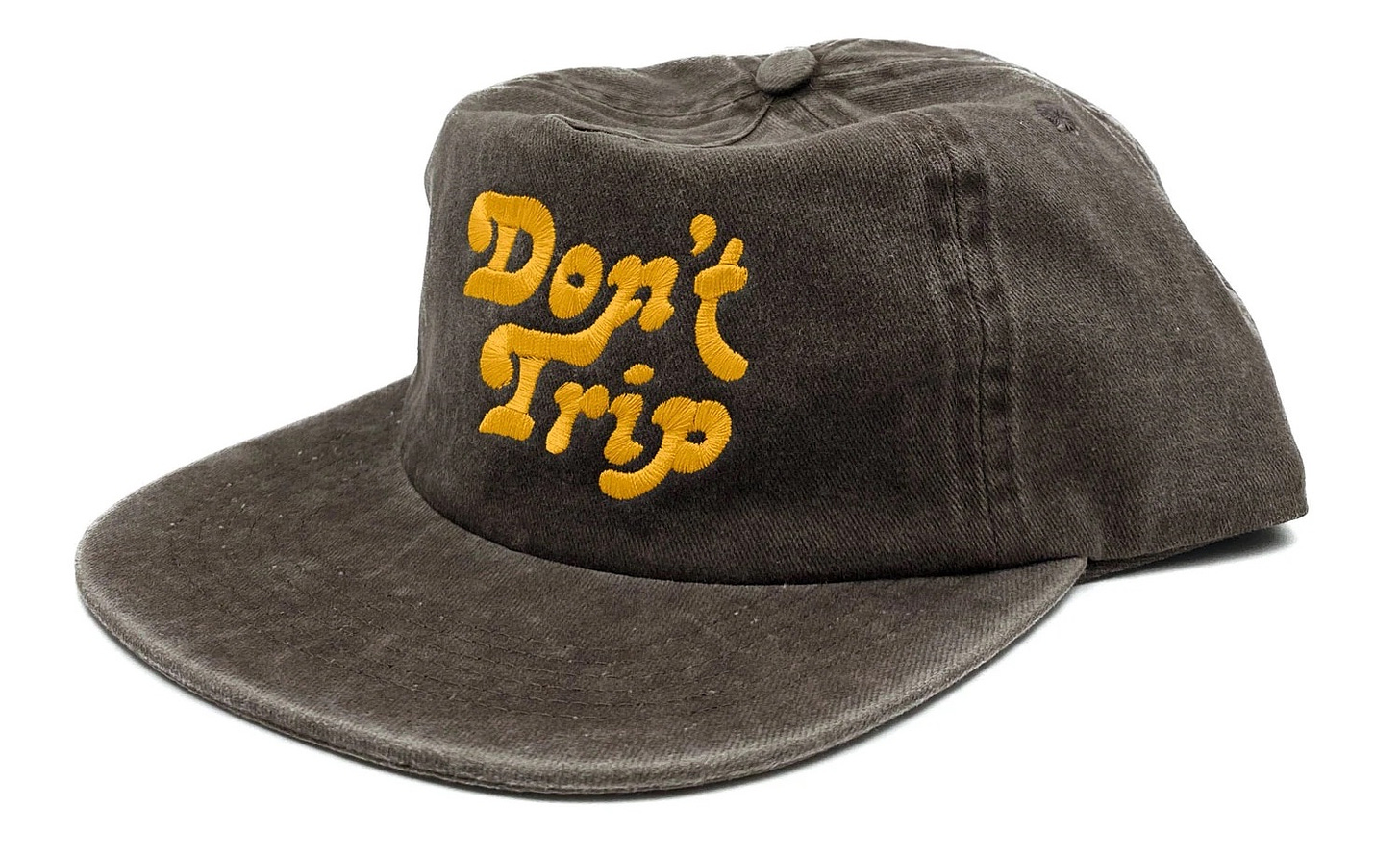 Gray hat that says 'Don't Trip'