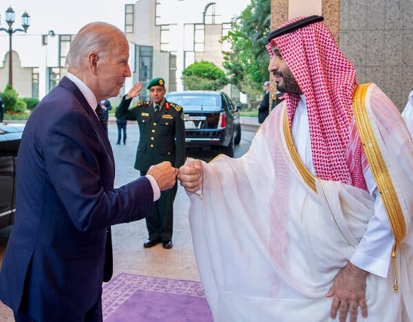 Mr. Biden’s discomfort was palpable as he avoided a handshake with the prince in favor of a fist bump.
