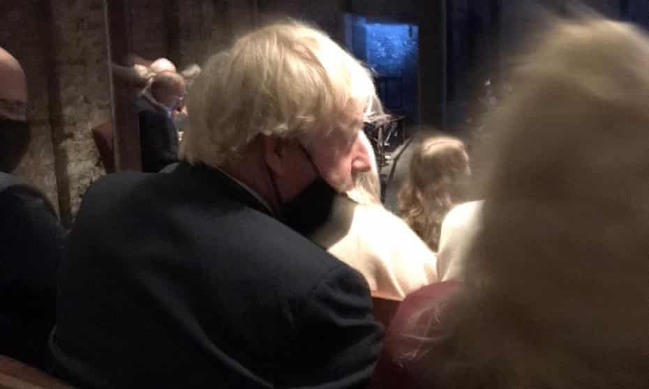 Boris Johnson accused of flouting request to wear mask at theatre | Boris  Johnson | The Guardian
