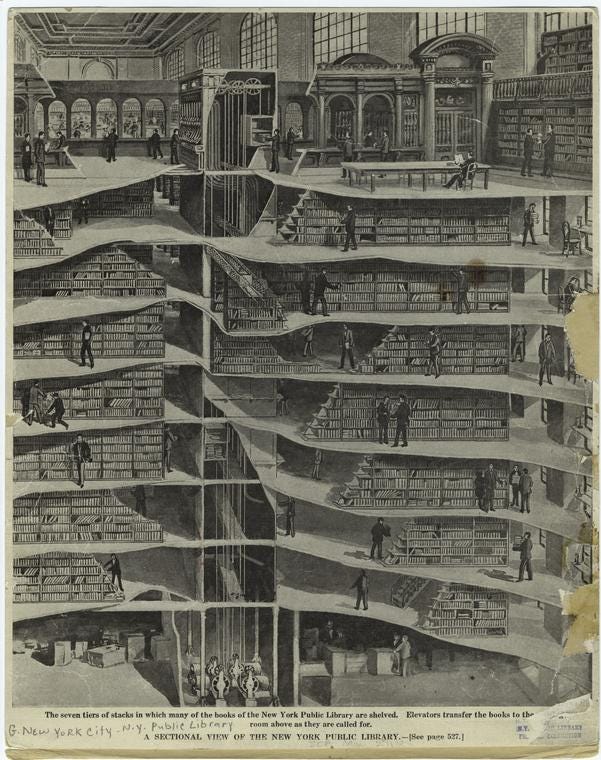 A sectional view of the New York Public Library - NYPL Digital Collections