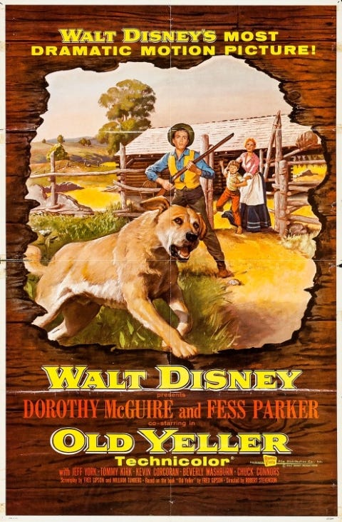 Original theatrical release poster for Walt Disney's Old Yeller