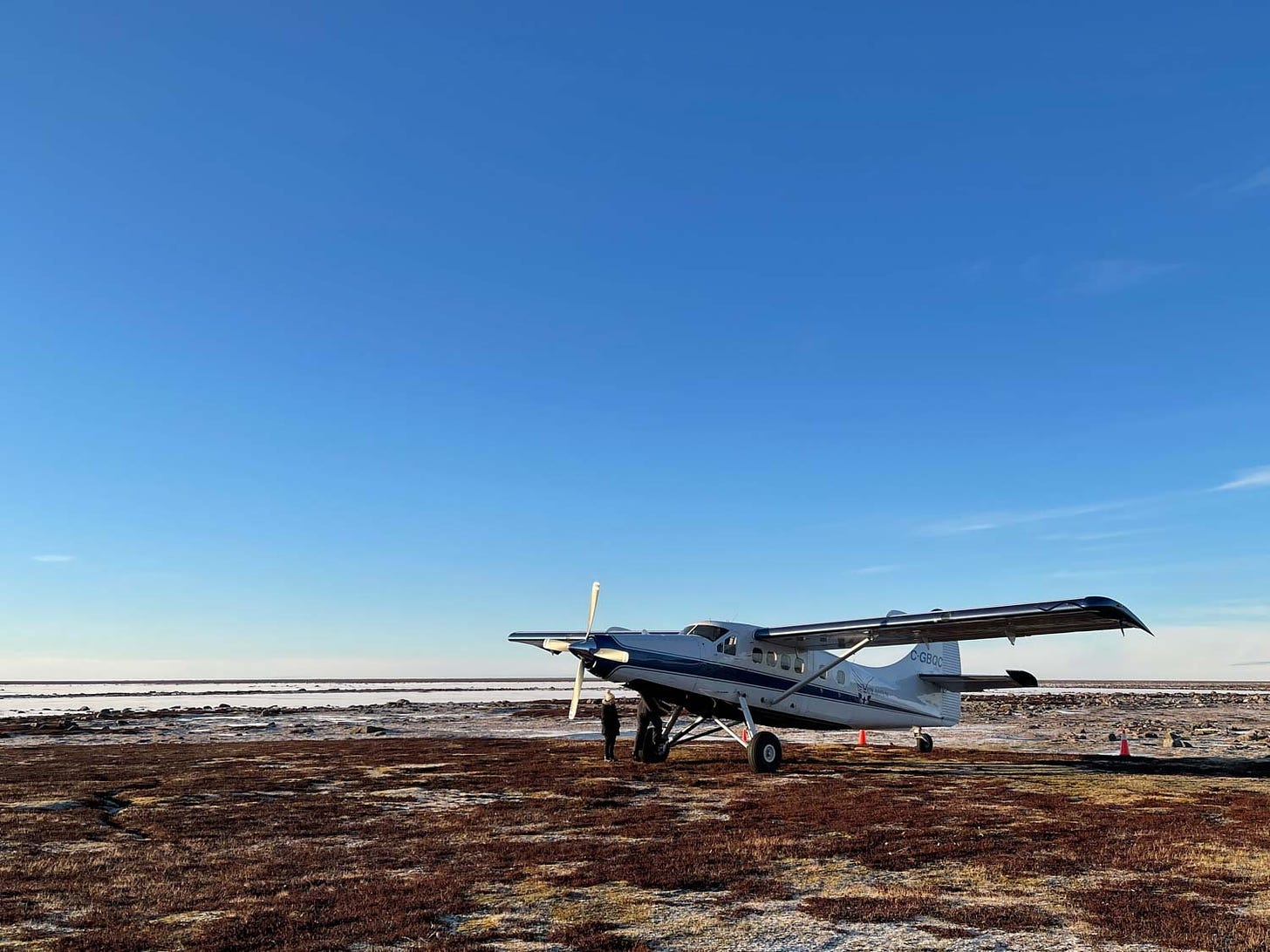 Our plane on the airstrip at Arviat