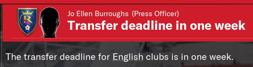 Football Manager 2021 Transfer Deadline