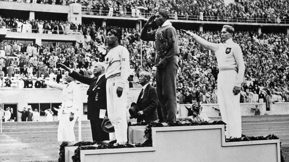 Gold medalist Jesse Owens, 1936 Olympics