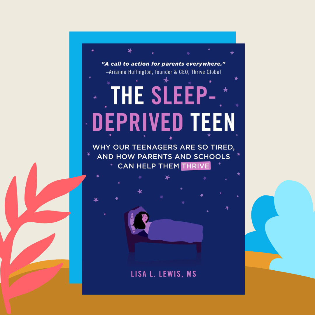 The cover of Lisa L. Lewis' book, "The Sleep Deprived Teen," features an illustration of a teen in bed against a starry background. 