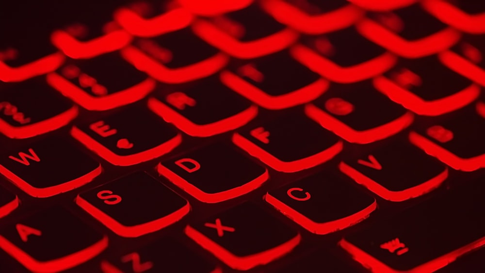 red lighted keyboard