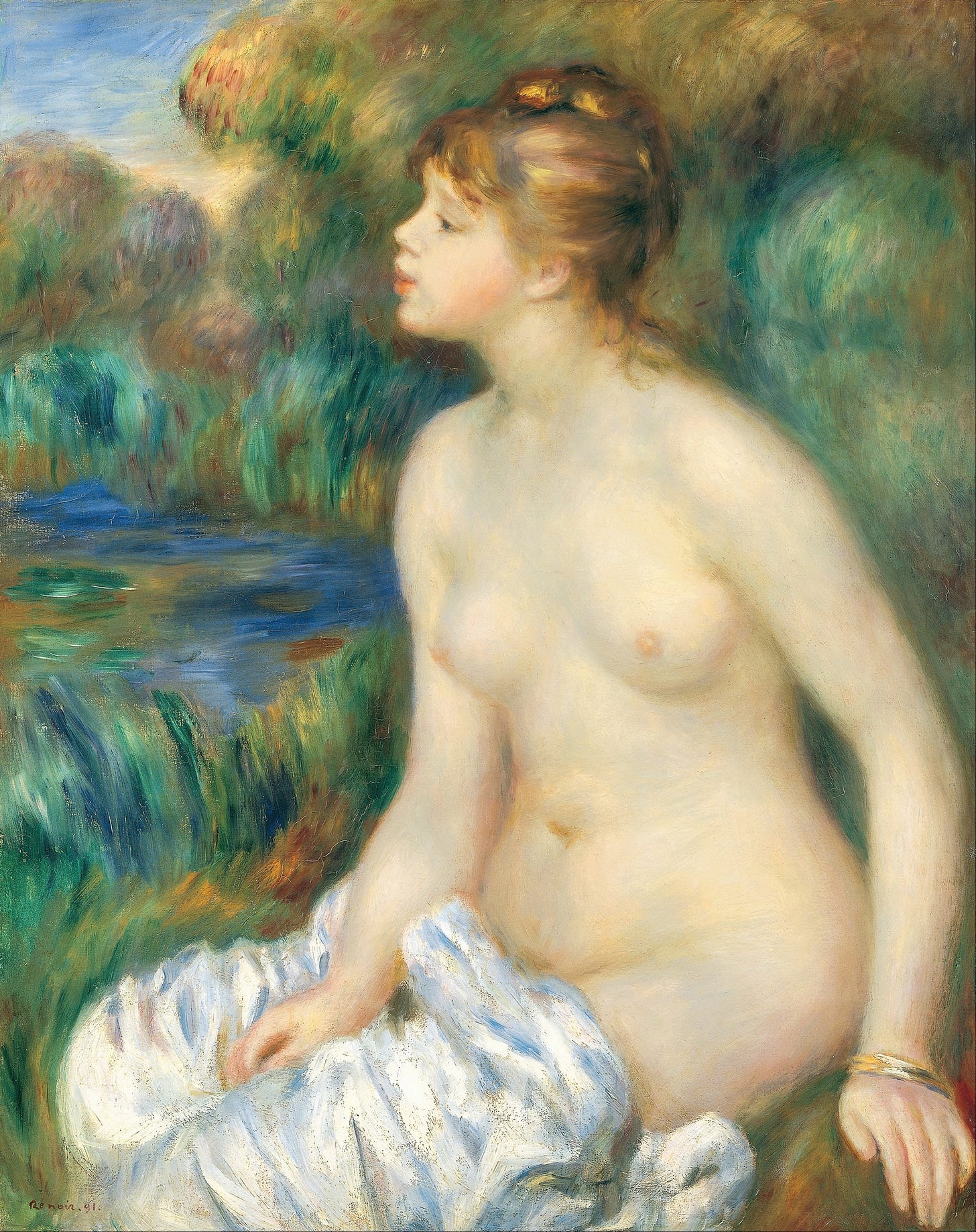 Bather (1891) by Pierre-Auguste Renoir