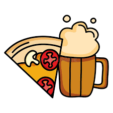 Delicious Italian Pizza with Beer Jar Stock Vector - Illustration of  vector, cuisine: 150944239
