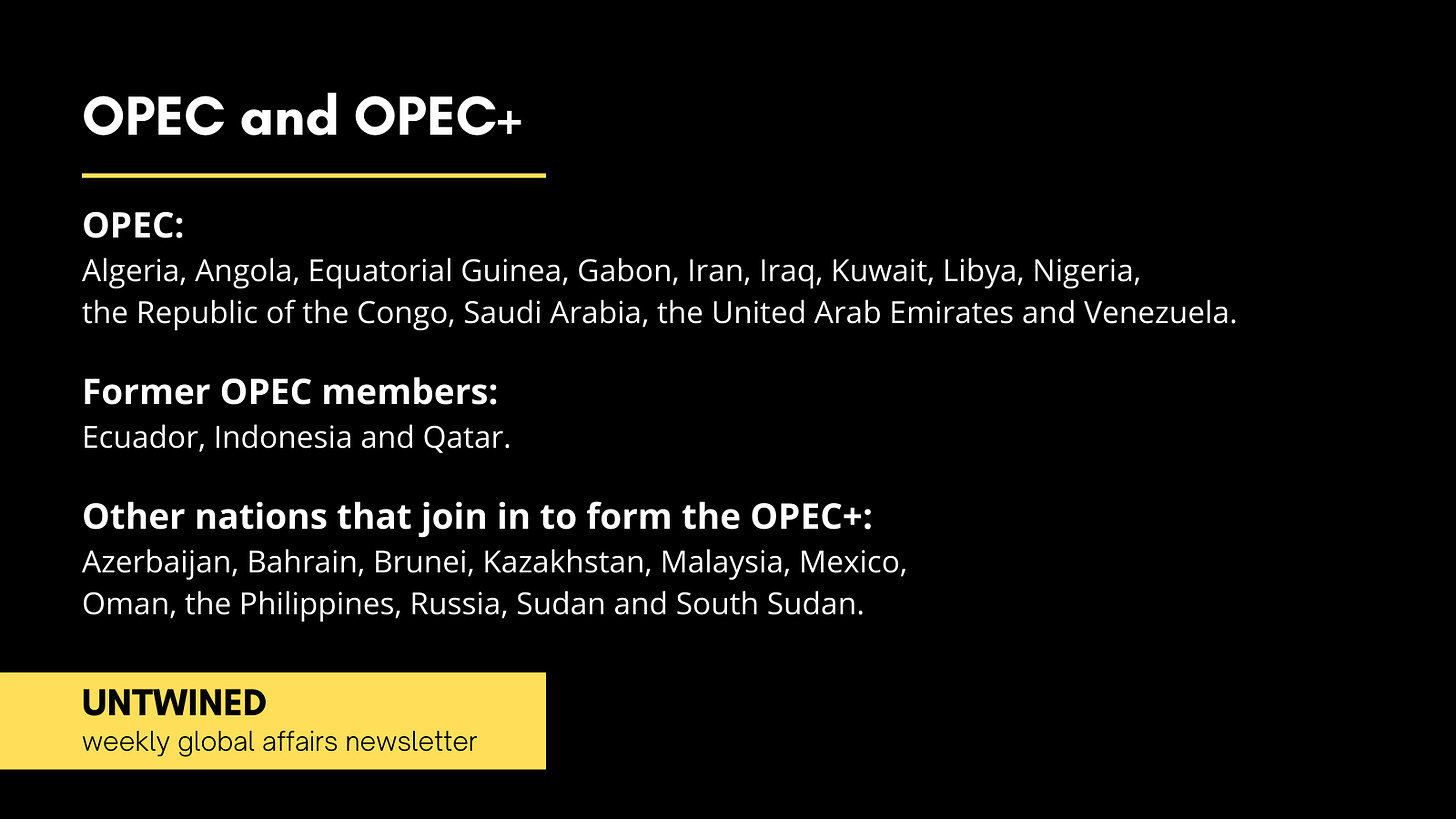Members of OPEC and OPEC+