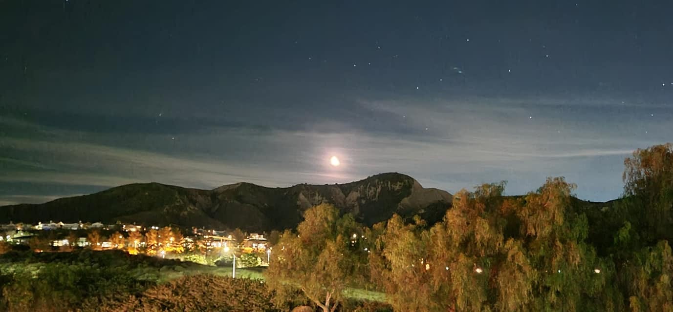 Image of the moon over the hills - taken from our loft.
