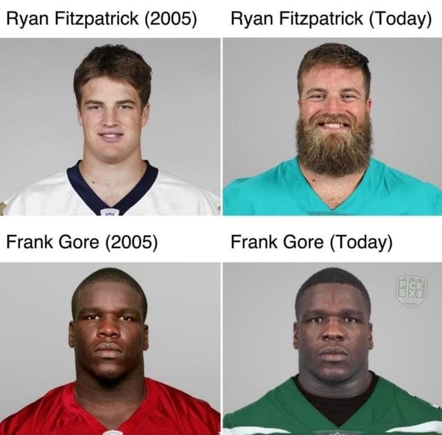 Ryan Fitzpatrick (2005) Ryan Fitzpatrick (Today) Frank Gore (2005) Frank  Gore (Today) - )
