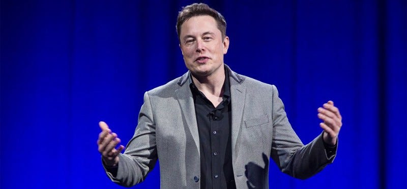 Elon Musk making a presentation