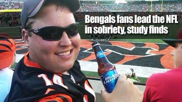 Study: Bengals fans are the &#39;least drunk&#39; in NFL