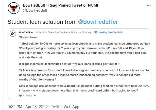 Best solution to student loan crises