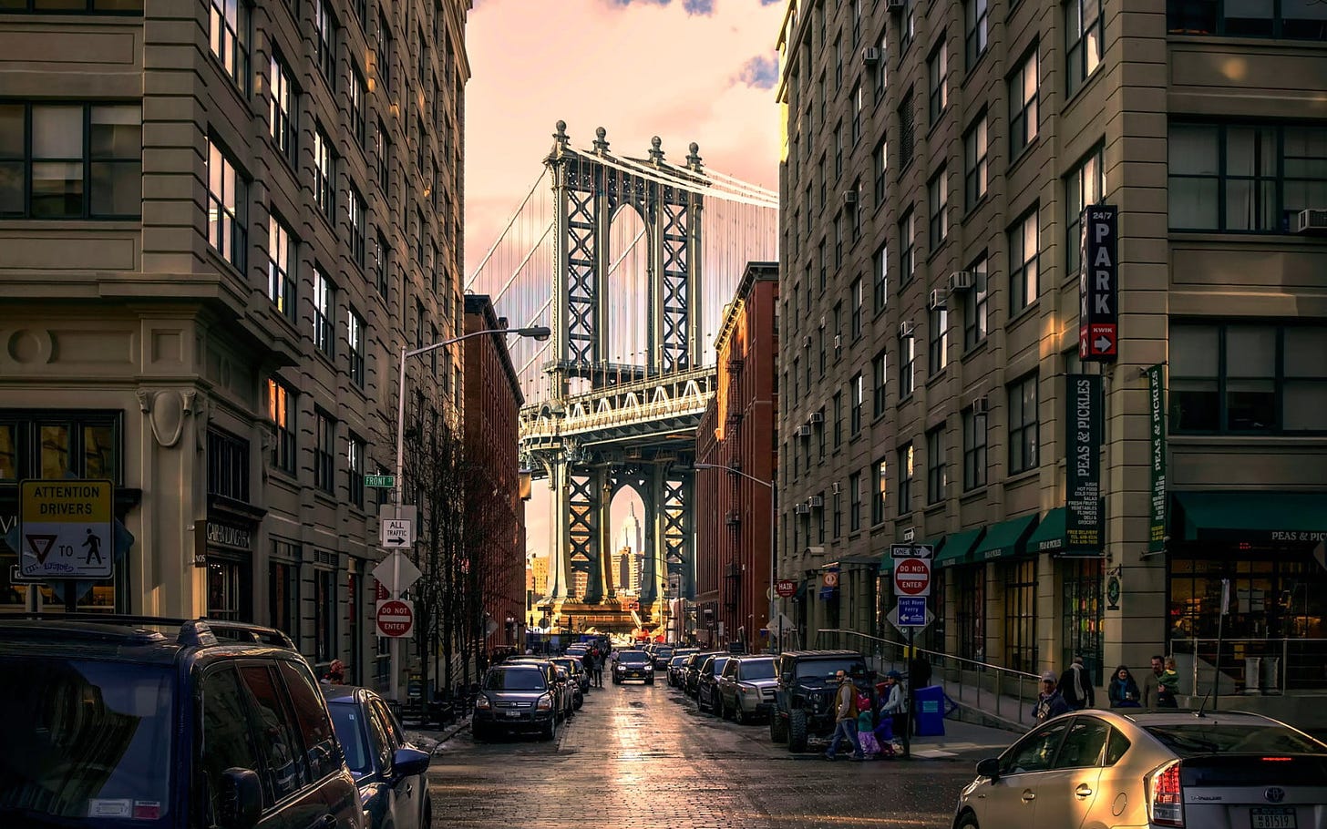 Wallpaper Brooklyn Bridge, New York, New York City, Architecture, Street •  Wallpaper For You