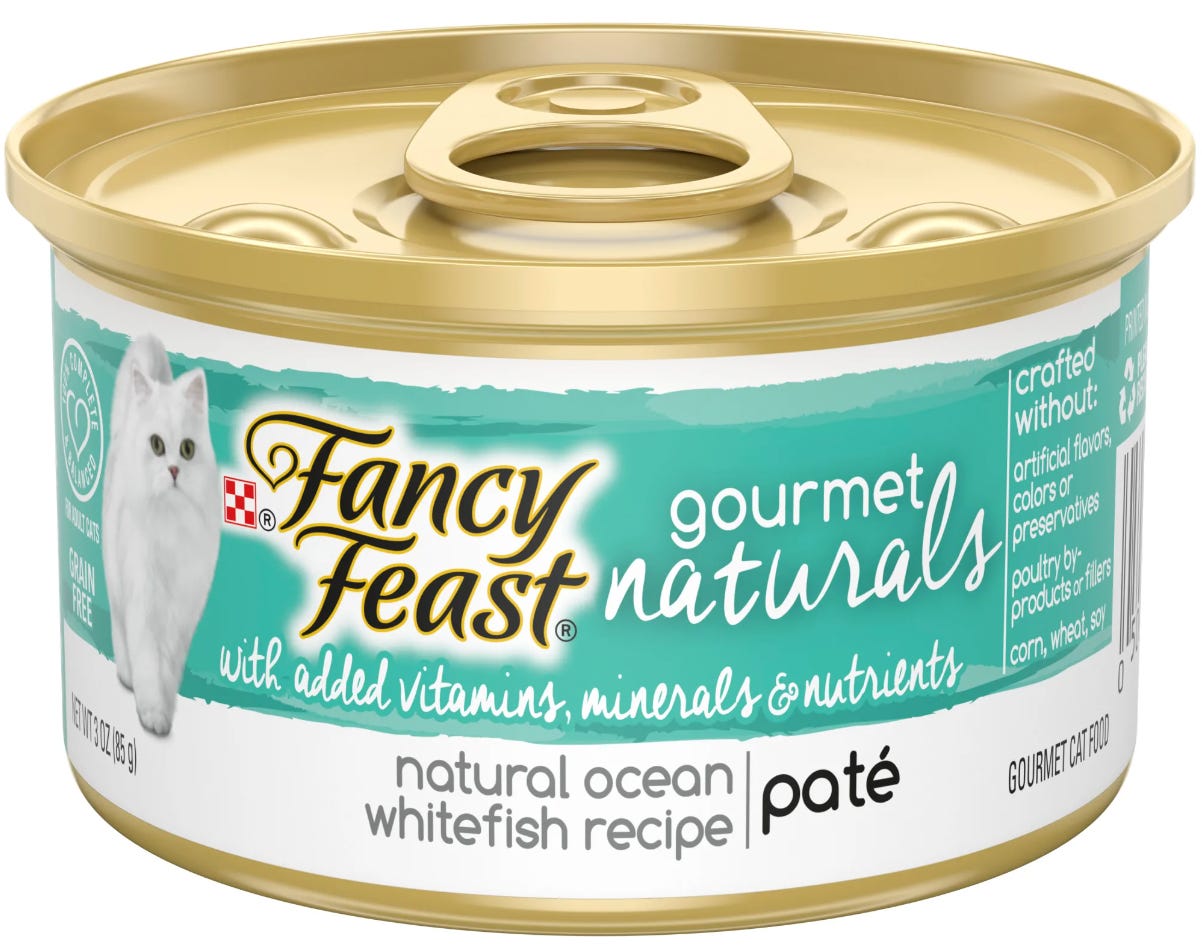 A can of Fancy Feast cat food