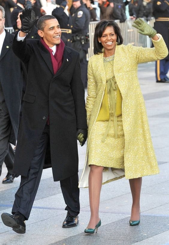 The Obamas at his Inauguration in 2009.