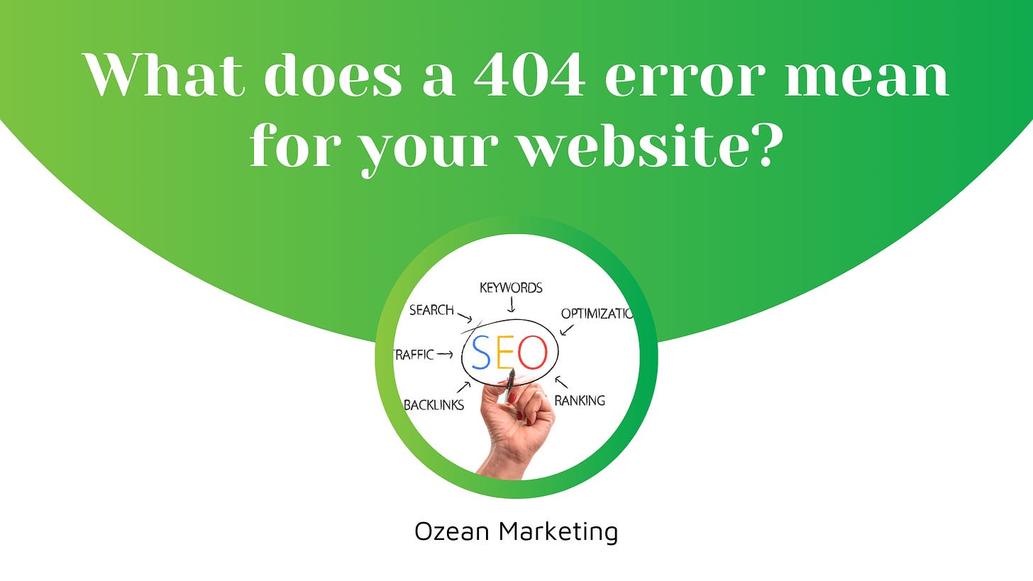 What does a 404 error mean for your website?