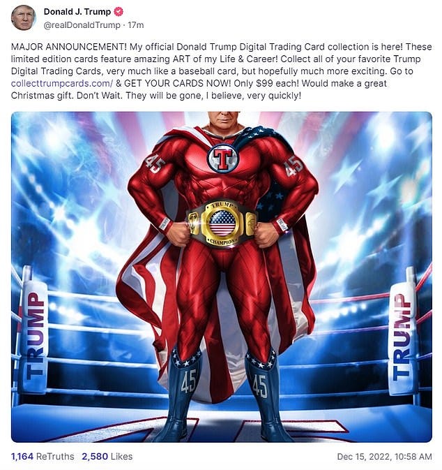 Trump's 'MAJOR ANNOUNCEMENT'...is $99 Superman baseball cards | Daily Mail  Online