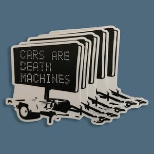 Cars Are Death Machines Sticker 5-Pack