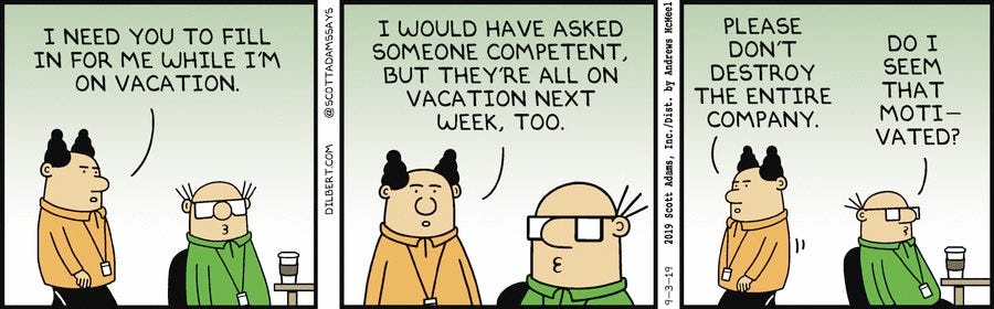 Robert Went on Twitter: "Wally covers for boss — Dilbert today  https://t.co/uXgOtZzzAo" / Twitter