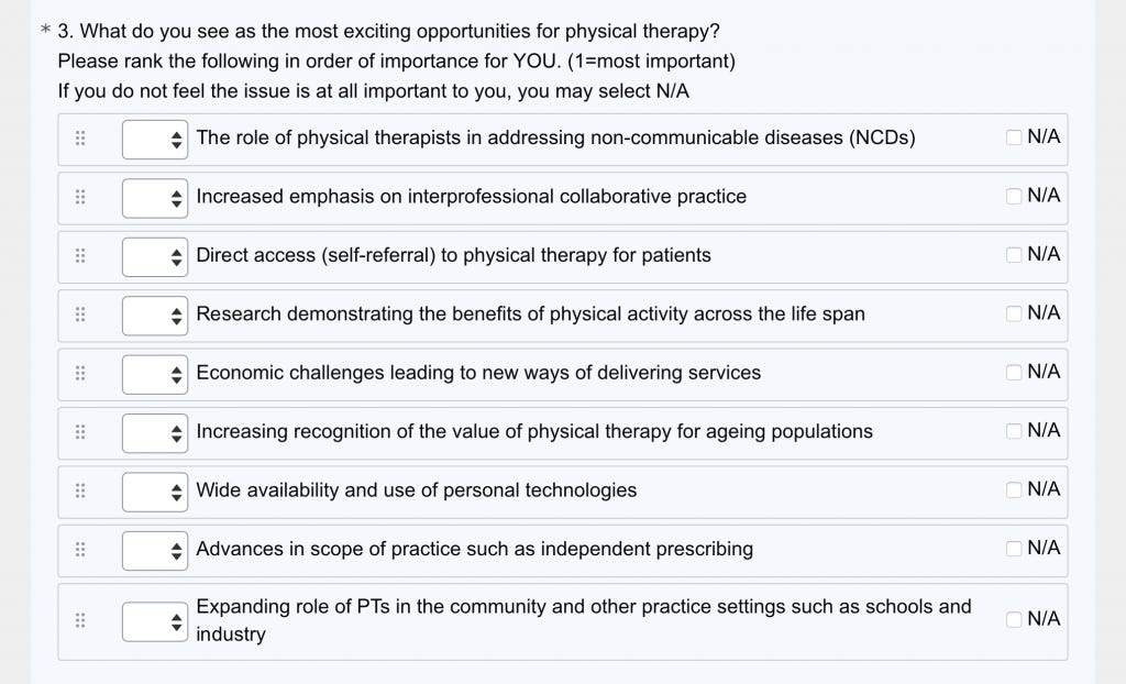 WCPT priority areas